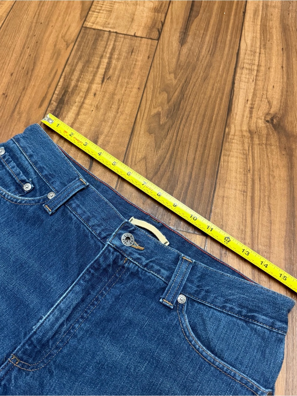 LL Bean Classic Fit Flannel Lined Jeans Blue Denim Medium Wash Mens 32x31 505661 - Picture 9 of 14